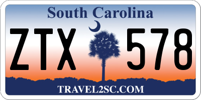 SC license plate ZTX578