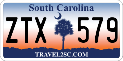 SC license plate ZTX579