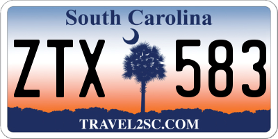 SC license plate ZTX583