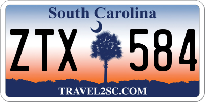 SC license plate ZTX584