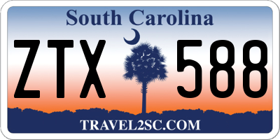 SC license plate ZTX588