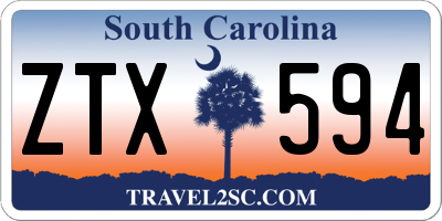 SC license plate ZTX594