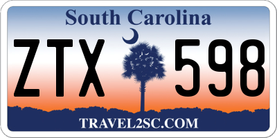 SC license plate ZTX598
