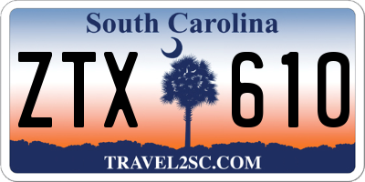 SC license plate ZTX610