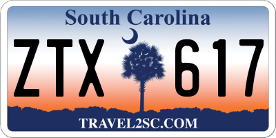 SC license plate ZTX617