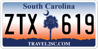 SC license plate ZTX619