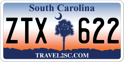 SC license plate ZTX622