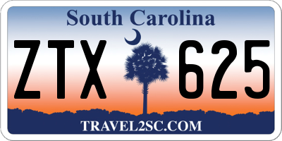 SC license plate ZTX625
