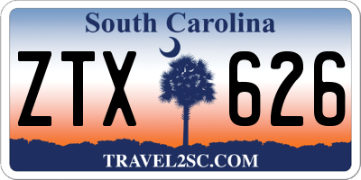 SC license plate ZTX626