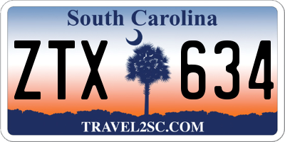 SC license plate ZTX634