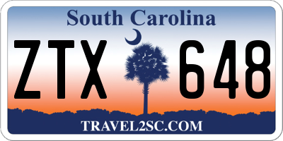 SC license plate ZTX648