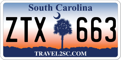 SC license plate ZTX663