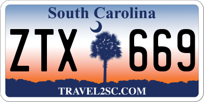 SC license plate ZTX669