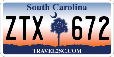 SC license plate ZTX672