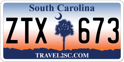 SC license plate ZTX673