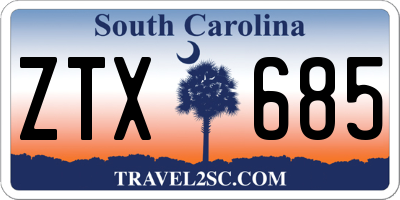 SC license plate ZTX685