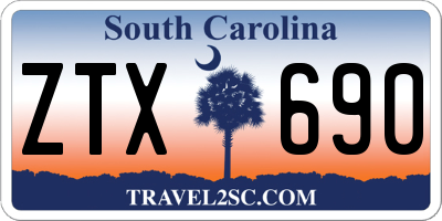 SC license plate ZTX690