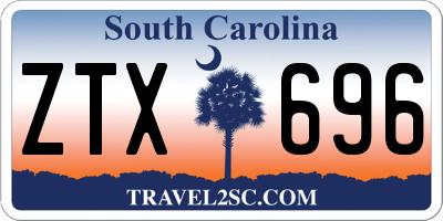 SC license plate ZTX696