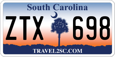 SC license plate ZTX698