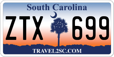 SC license plate ZTX699