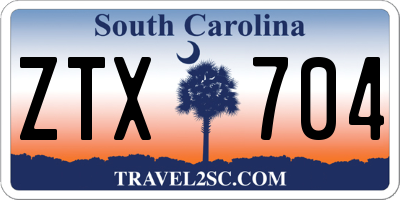 SC license plate ZTX704