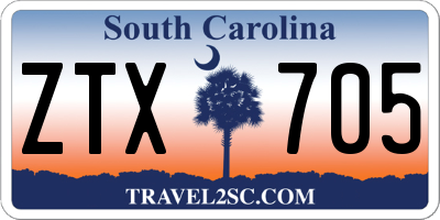 SC license plate ZTX705