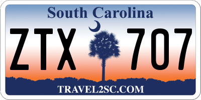 SC license plate ZTX707