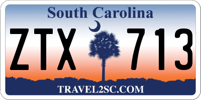 SC license plate ZTX713
