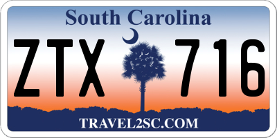 SC license plate ZTX716