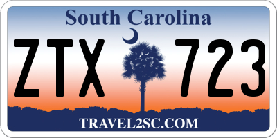 SC license plate ZTX723