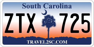 SC license plate ZTX725