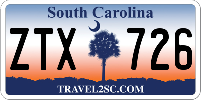 SC license plate ZTX726