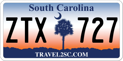 SC license plate ZTX727