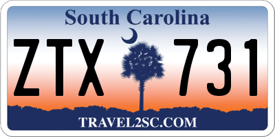 SC license plate ZTX731