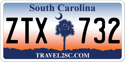 SC license plate ZTX732