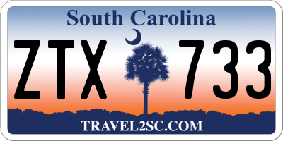 SC license plate ZTX733