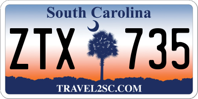 SC license plate ZTX735