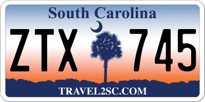 SC license plate ZTX745