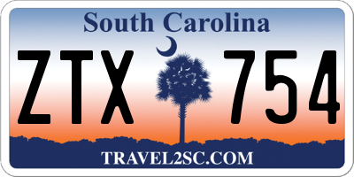 SC license plate ZTX754