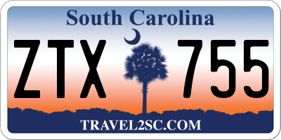 SC license plate ZTX755