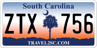 SC license plate ZTX756