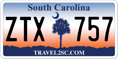 SC license plate ZTX757
