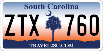 SC license plate ZTX760