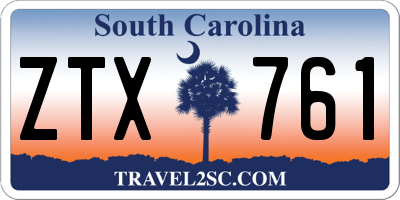 SC license plate ZTX761