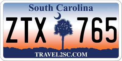 SC license plate ZTX765