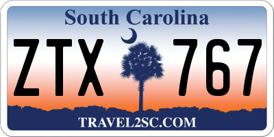 SC license plate ZTX767