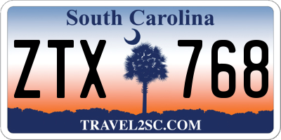SC license plate ZTX768