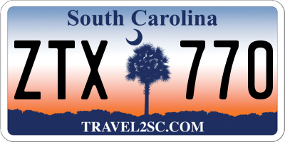 SC license plate ZTX770