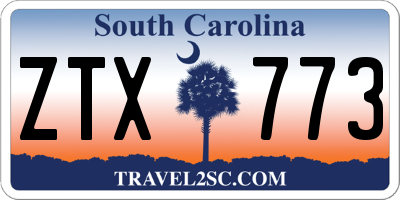 SC license plate ZTX773