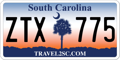 SC license plate ZTX775
